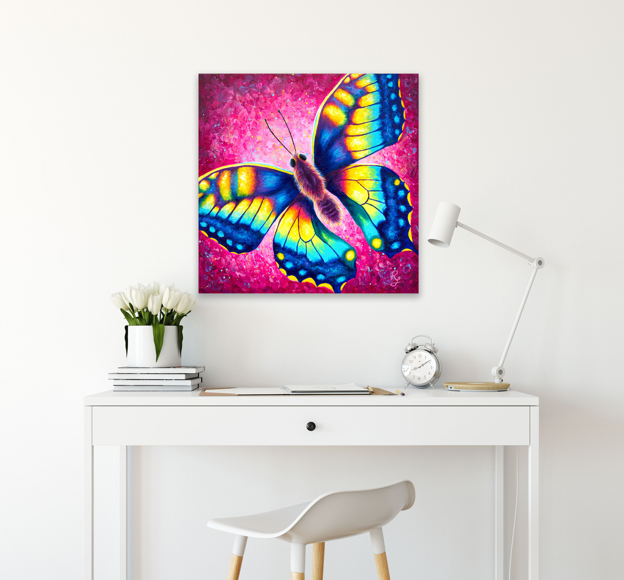 colourful butterfly painting by Rachel Froud Art