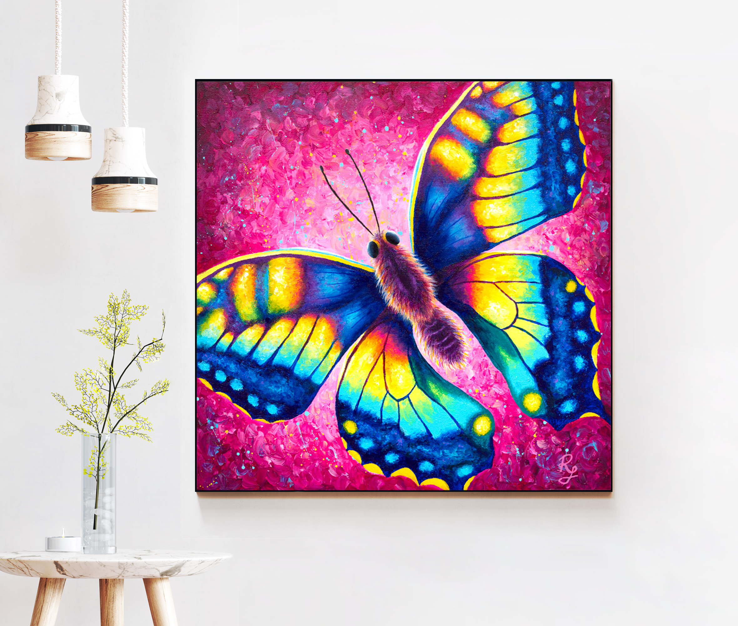 colourful butterfly art print