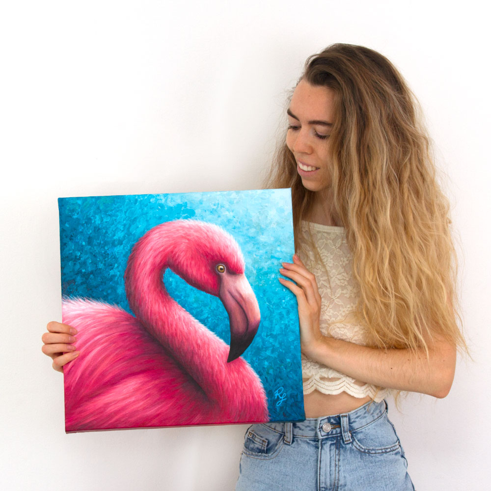 colourful flamingo painting