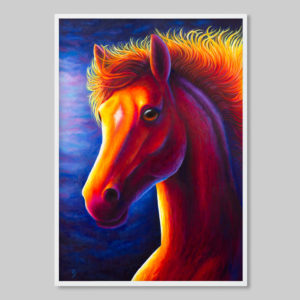Horse art print colourful painting by rachel froud