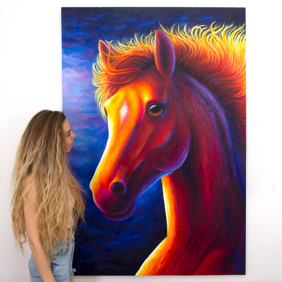 large colourful horse art