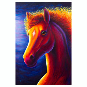 colourful horse painting on canvas