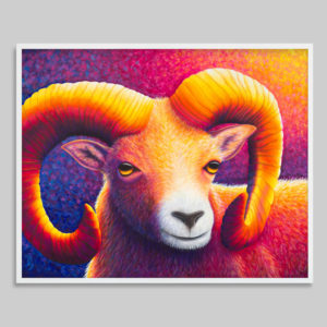ram colourful art print by Rachel Froud
