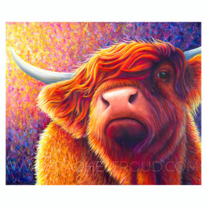 Highland Cow original painting by artist Rachel Froud