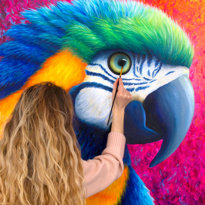 parrot painting by Rachel Froud art