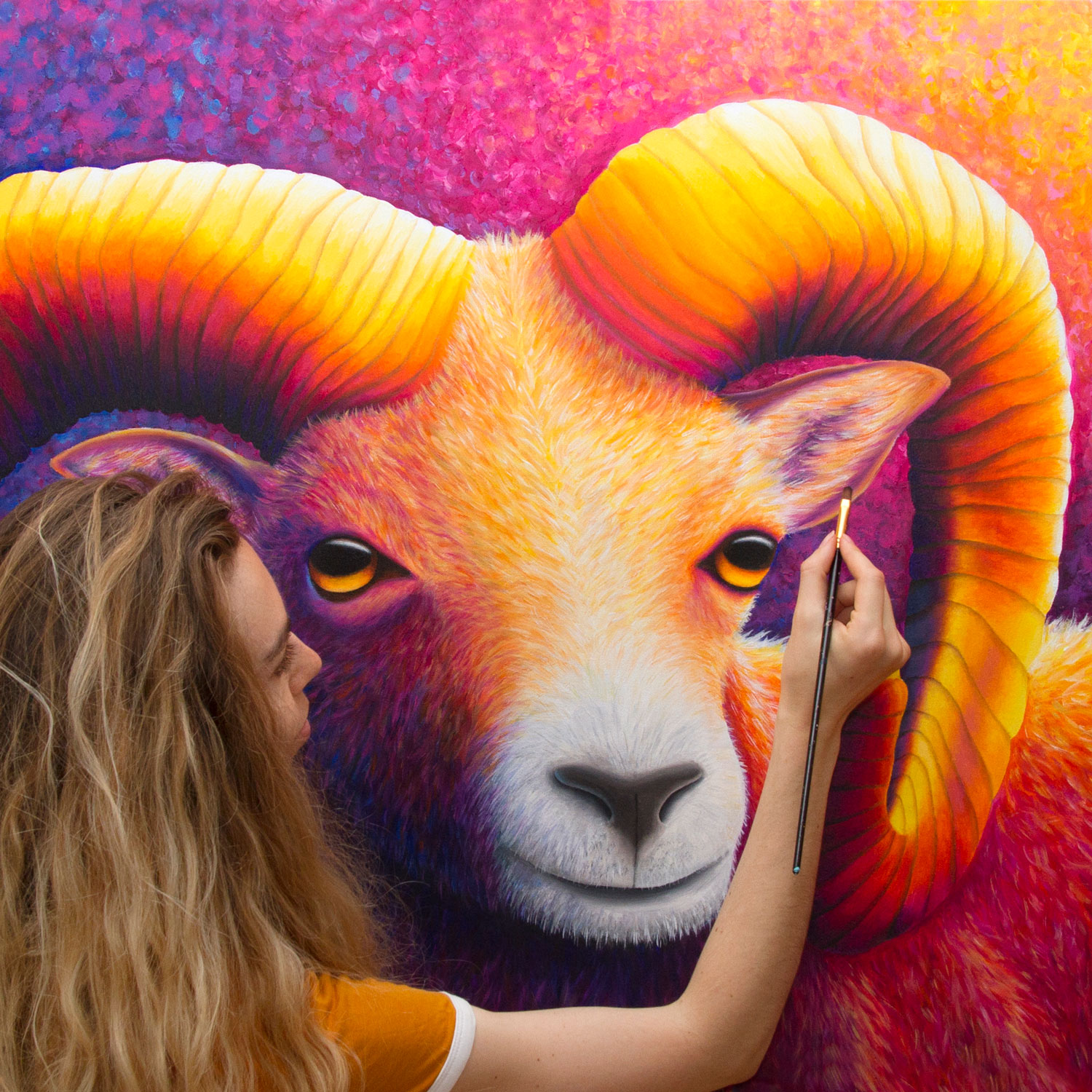 vibrant ram painting