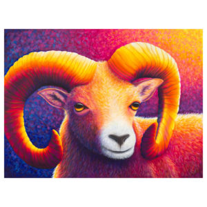 Colourful painting of a ram painting