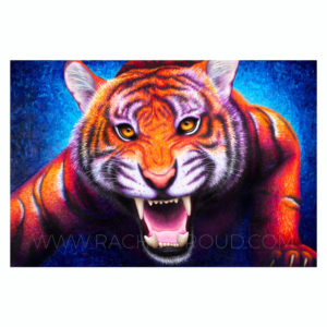 colourful tiger painting by Rachel Froud art