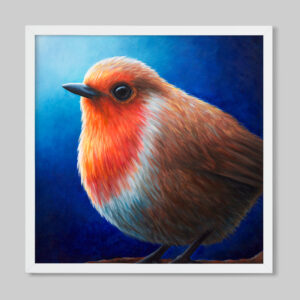 christmas robin art print