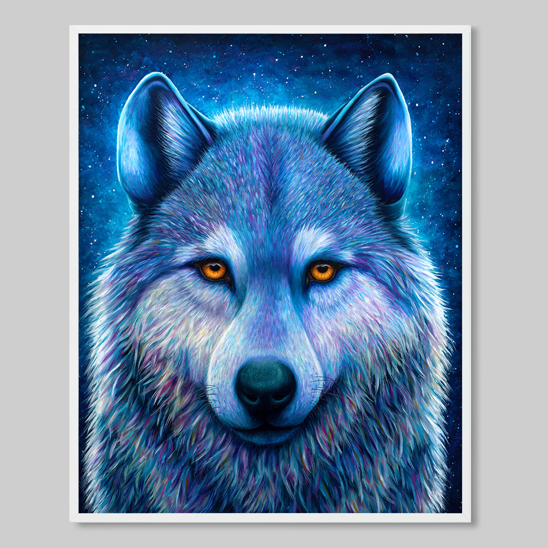 blue wolf art print