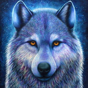 original wolf painting by Rachel Froud
