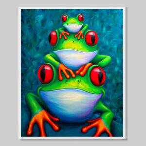 tree frog family art print by Rachel Froud