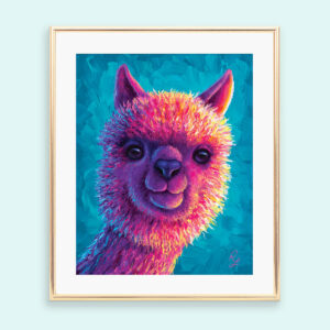 Colourful alpaca art print