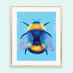colourful bee art print