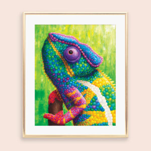 Colourful chameleon art print