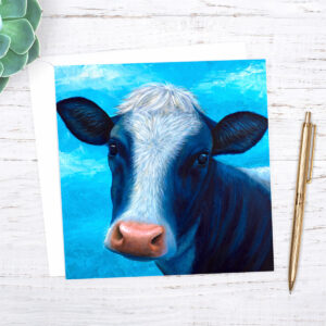 Cute cow greetings card