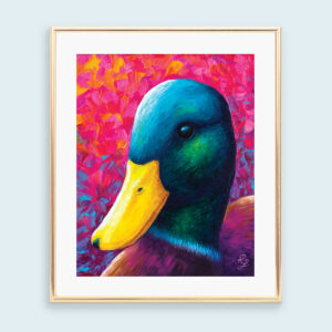 Colourful duck art print
