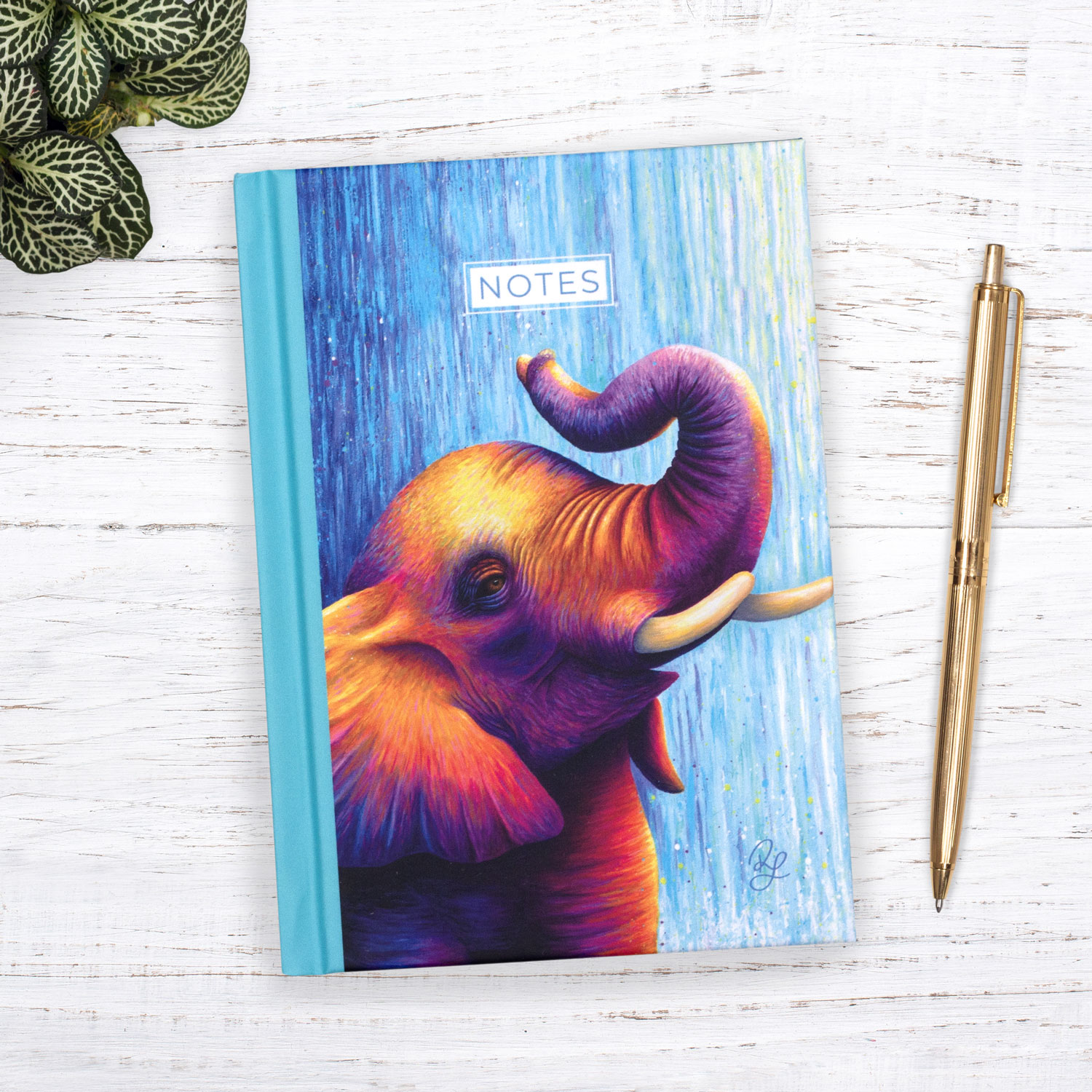 colourful elephant notebook a6