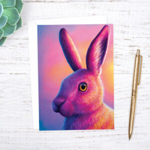 Colourful bunny rabbit greetings card
