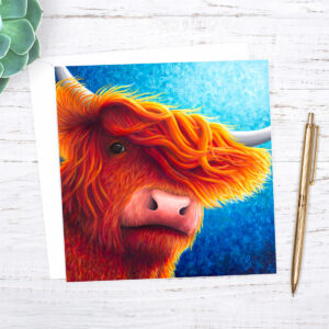 highland cow greetings card