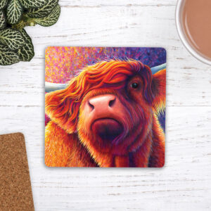 Highland cow coaster