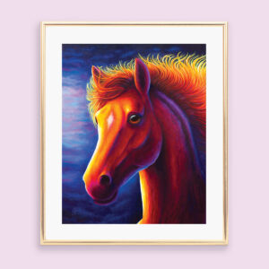 colourful horse art print