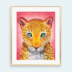 Colourful leopard art print