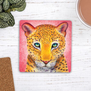 colourful leopard coaster