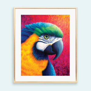 Colourful parrot art print