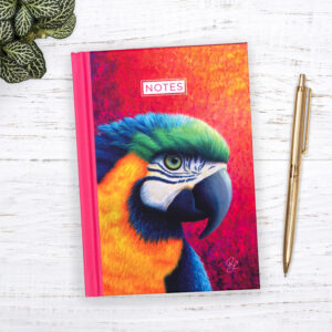 colourful parrot notebook a6