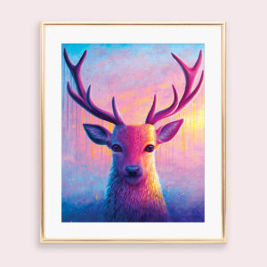 Colourful stag art print