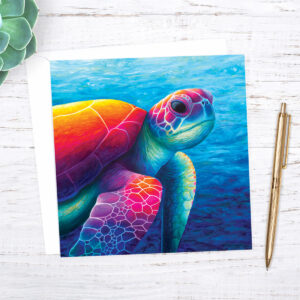 Colourful turtle greetings card