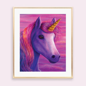 Colourful unicorn art print