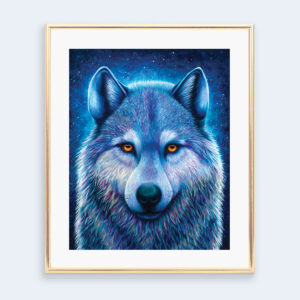 Colourful wolf print