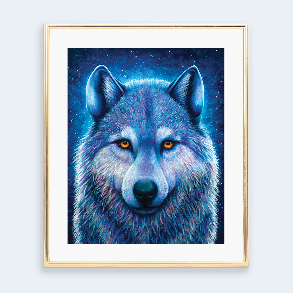 Colourful wolf print