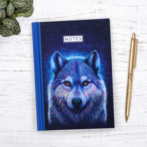 colourful wolf a6 notebook