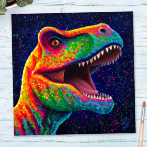 dinosaur painting original by Rachel Froud Art