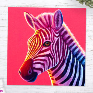 colourful zebra original painting